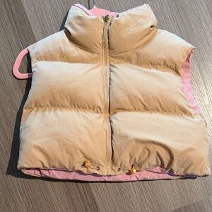 SHEIN Tan and Pink Bomber Jacket